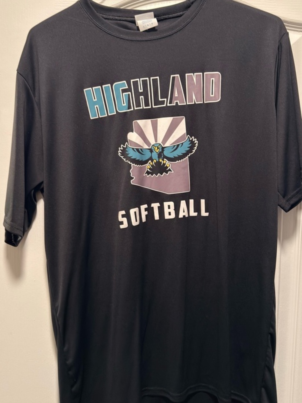 Highland Softball Graphic Tee - Black with Teal & Purple